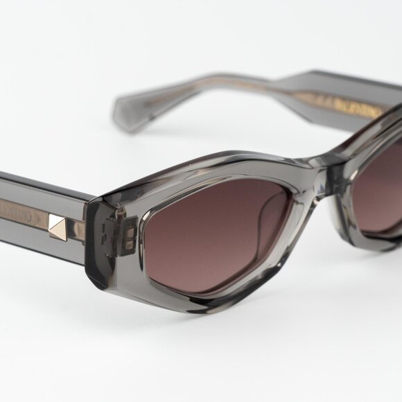 Valentino Women Sunglasses Translucent Grey Rose Irregular V - TRE VLS-101C-51 - Picture 6 of 14